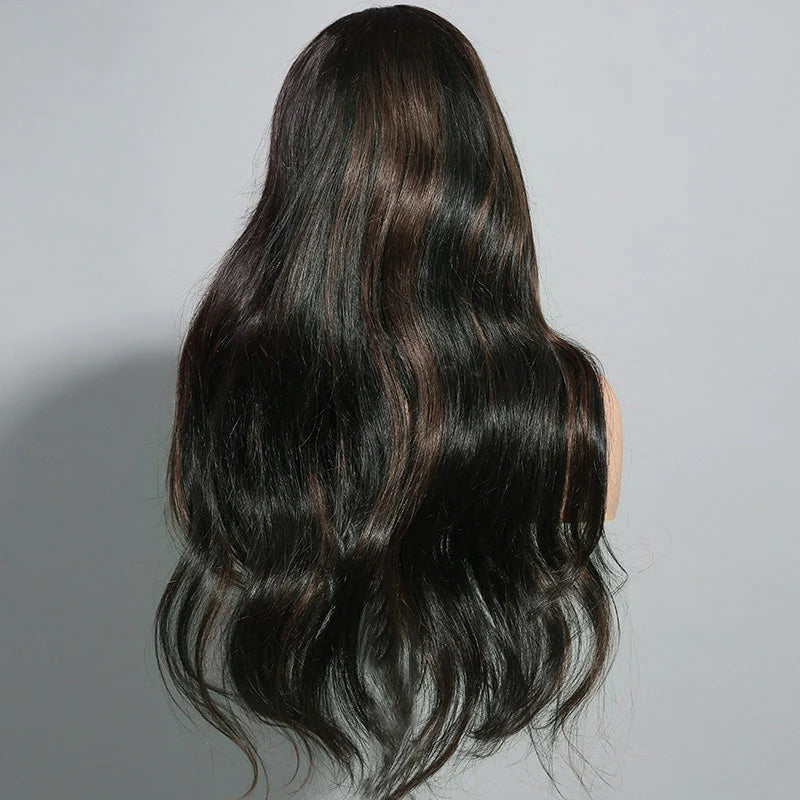 Rose Hair Brown Highlight Color Loose Body Wave 13x4 Lace Front Wig For Black Women