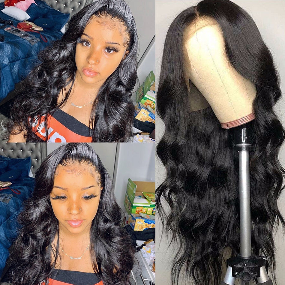 Gluelss Available! Real Undetectable Transparent Body Wave 13x4 Lace Front Glueless Wig 100% Human Hair Wig
