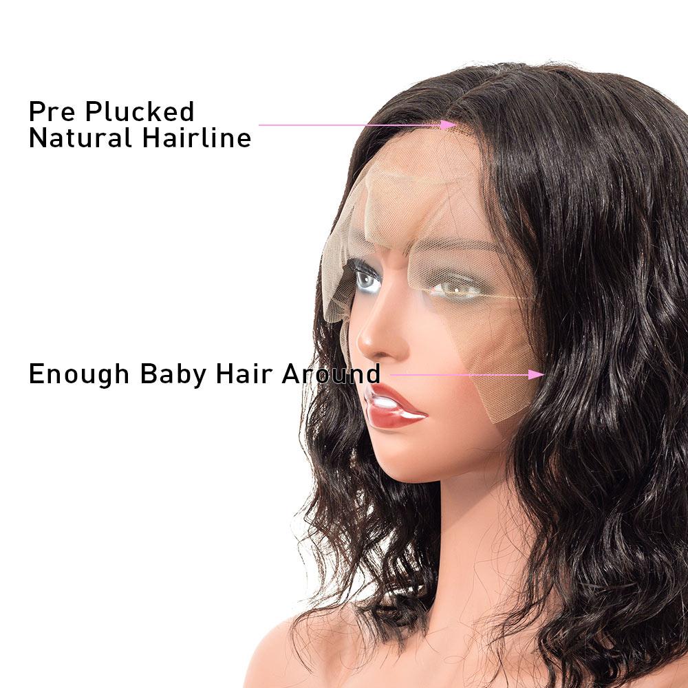 RoseHair 100% Human Hair 13x4 Lace Frontal Silky Bob Wig Blunt Cut Natural Color All Texture - Rose Hair