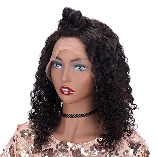 Curly Bob Wig Transparent Lace Wigs 100% Human Remy Hair 13x4 Lace Frontal Wig - Rose Hair