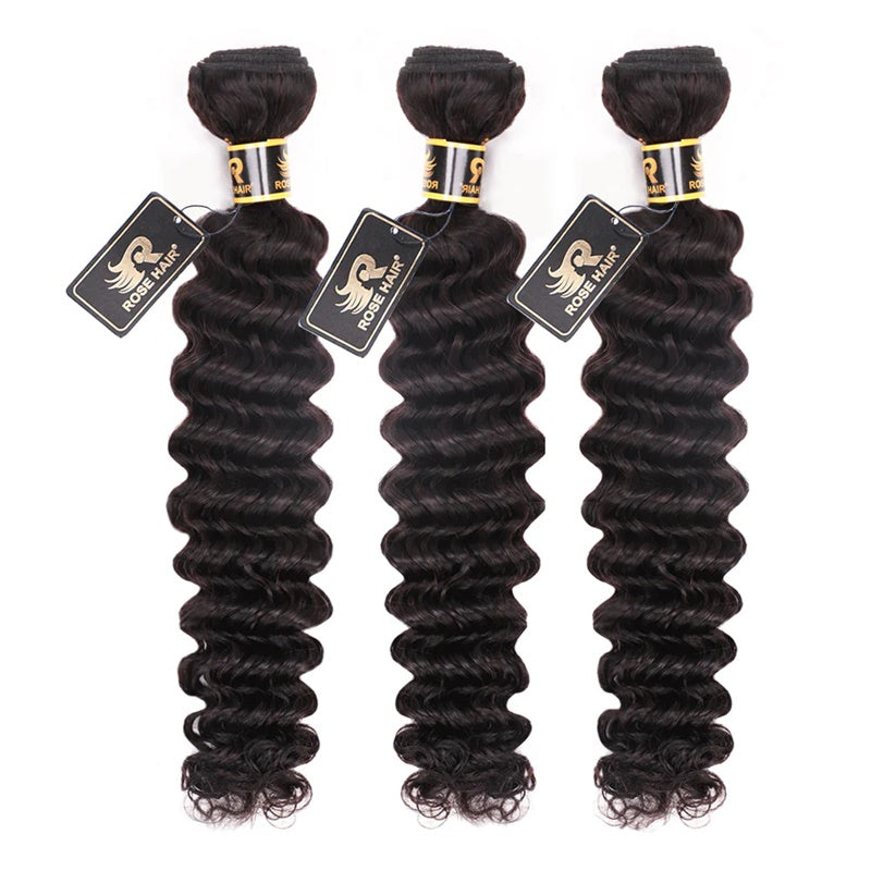 Rose Hair 10A Grade 1 Bundle Deep Wave Brazilian Virgin Hair Bundles