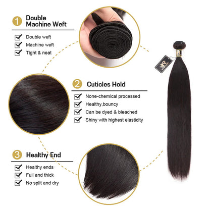 Rose Hair 10A Grade 1 Bundle Straight Hair Brazilian Virgin Hair Bundles