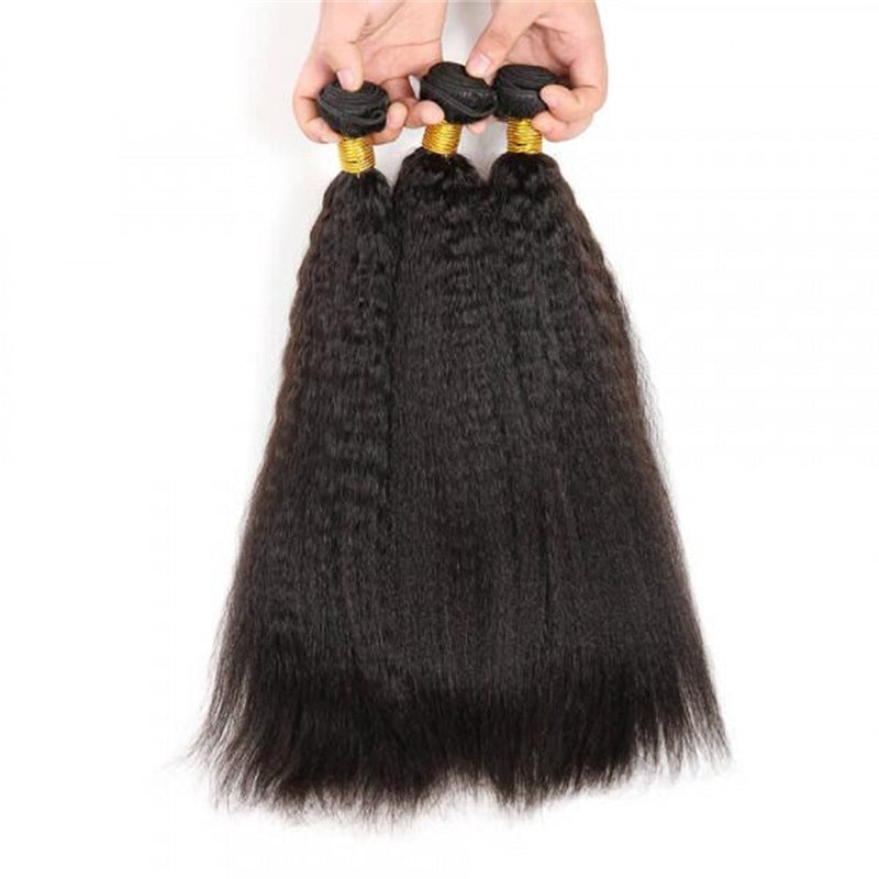 Rose Hair 15A Grade 3 Bundles Kinky Straight Brazilian Virgin Hair Bundles