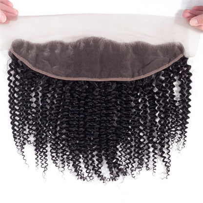 Rose Hair 1Pcs Kinky Curly 13x4 Lace Frontal Brazilian Virgin Hair