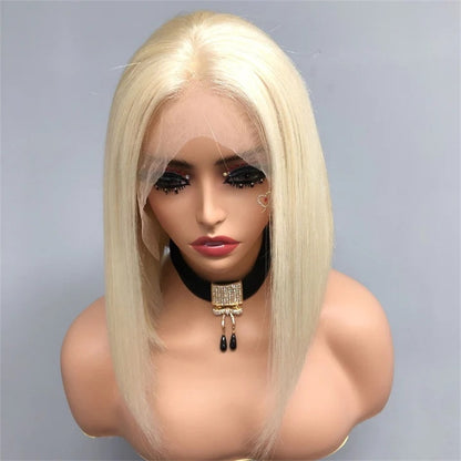 Rose Hair Blonde 613 Color Straight Hair 13x4 lace Front Bob Wig Human Hair Wig