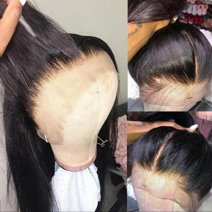 (Ariana Grande Styles) Rose Hair 13*4 Lace Frontal Straight Brazilian Human Virgin Hair Wig - Rose Hair