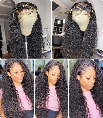 Rose Hair Water Wave/Kinky Curly/Yaki 13x4 HD Swiss Invisible Transparent Lace Frontal Wig