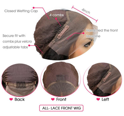 RoseHair Pre Plucked Human Hair 13*4 Lace Frontal Wig High Denaity All texture - Rose Hair