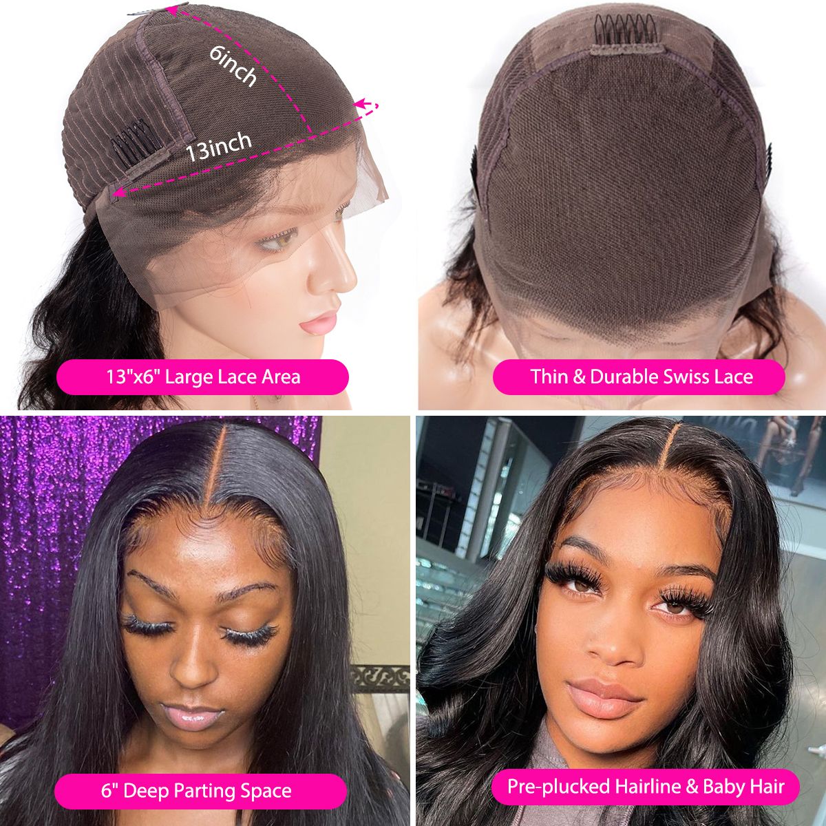 Melting!! Rose Hair 13x6 Swiss HD Lace Frontal Wigs 100% Human Hair Invisible All Texture