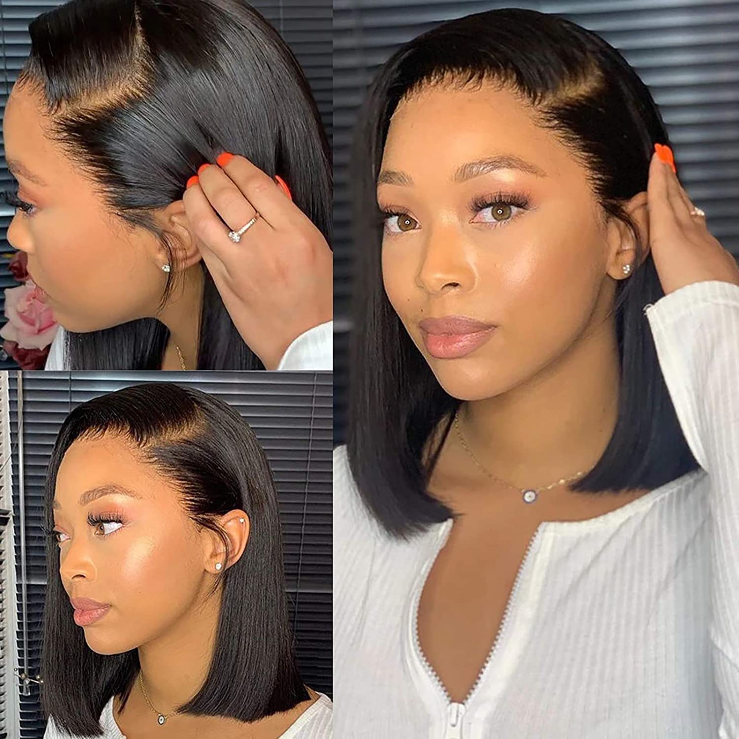 Deep Side Part Bob Wig 13x6 Lace Frontal Wig - Rose Hair