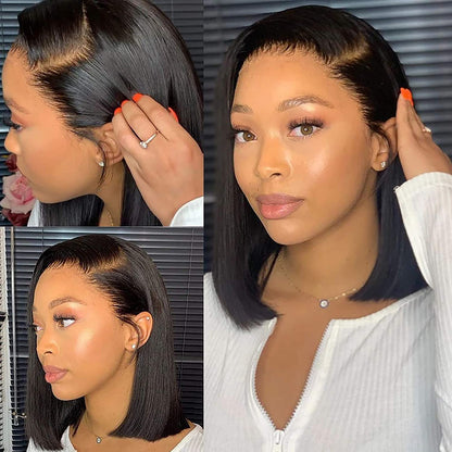 Deep Side Part Bob Wig 13x6 Lace Frontal Wig - Rose Hair
