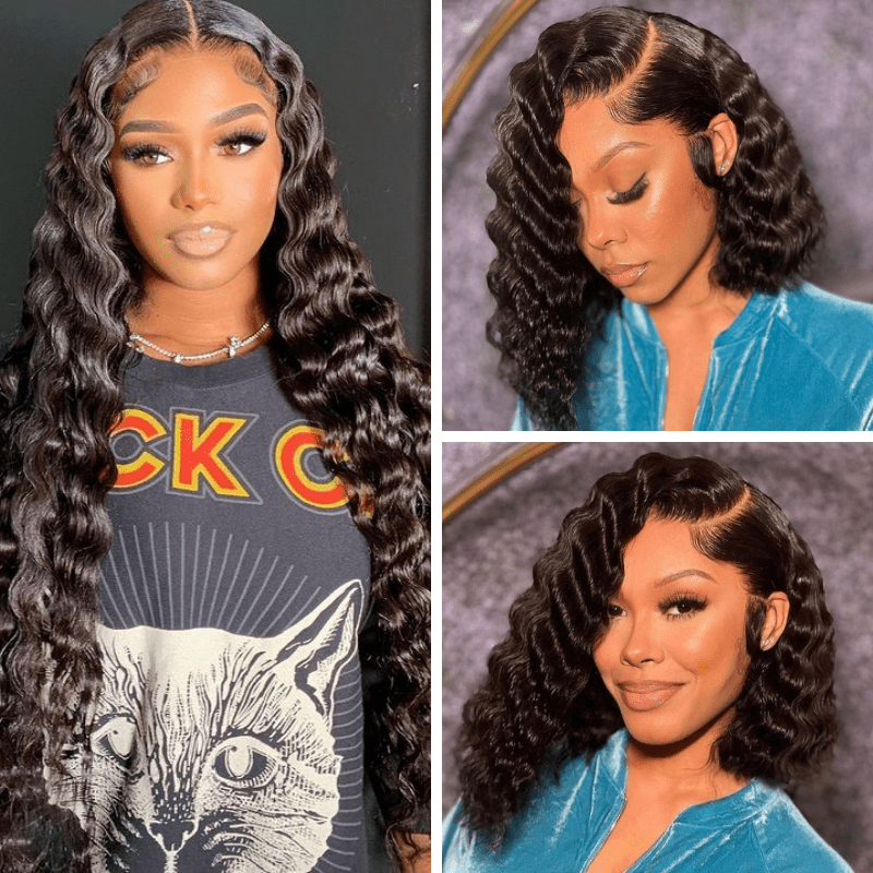 Rose Hair 13*4 Lace Frontal Deep Wave Brazilian Human Virgin Hair Wig