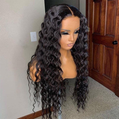 Rose Hair 13*4 Lace Frontal Deep Wave Brazilian Human Virgin Hair Wig