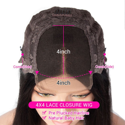[Buy 1 Get 1 Free] Rose Hair 24"/26" Loose Wave 4x4 Lace Wig+T Part Bob 