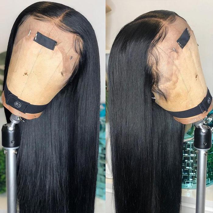 Rose Hair 13*4 With Inner Buckle Lace Frontal Straight Brazilian Human Virgin Hair Wig - Rose Hair