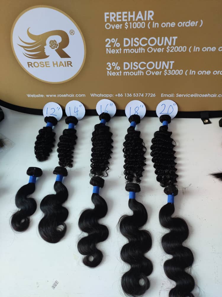 Wholesale Rosehair 10A/15A Grade 10 Bundles All Texture Brazilian Unprocessed Hair Deal - Rose Hair