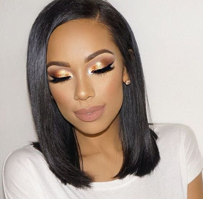 13*4 Frontal Lace Wig Side Part Short Straight Cut Hair - Rose Hair