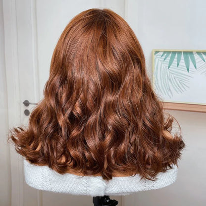 Chocolate Brown Color Lace Front Wig Loose Wave Human Hair Wig Pre Plucked With Baby Hair