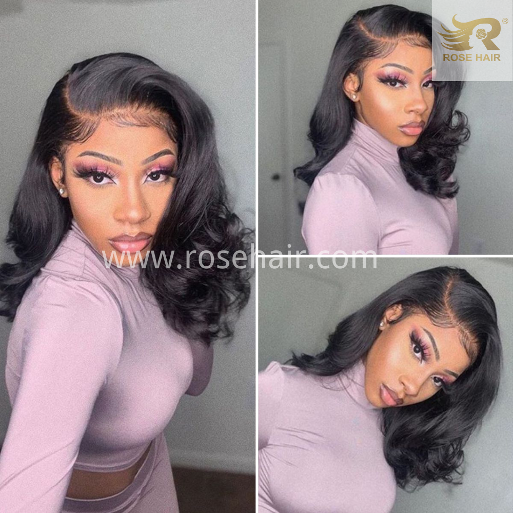 Rose Hair Barrel Curls Glueless Lace Wig 5x5 13x4 HD Lace Short Wigs For Women