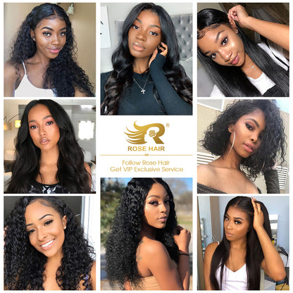 RoseHair Pre Plucked Human Hair 13*4 Lace Frontal Wig High Denaity All texture - Rose Hair