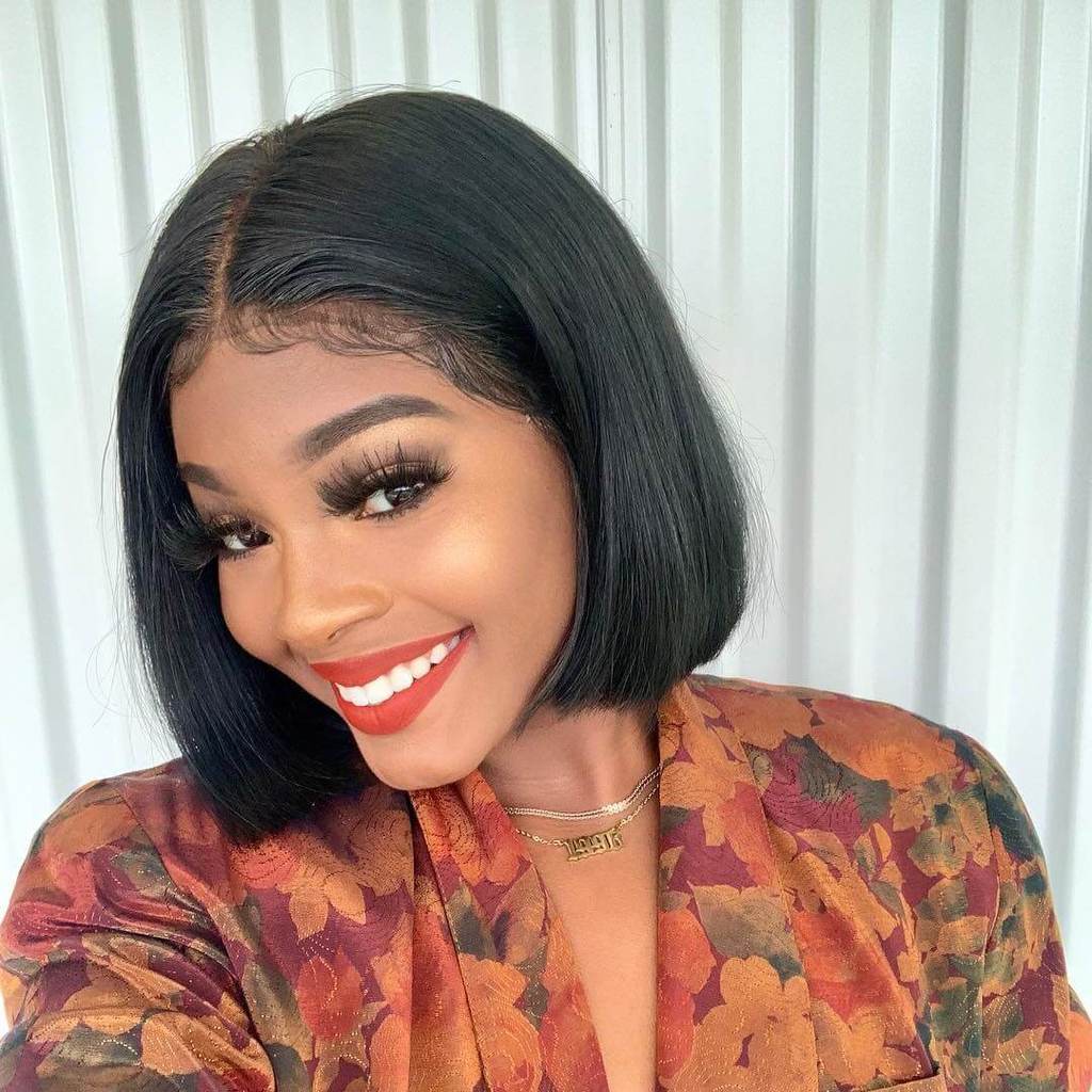 Rose Hair 13x6 Lace Frontal Silky Blunt Cut Bob Wig Human Hair All Texture - Rose Hair