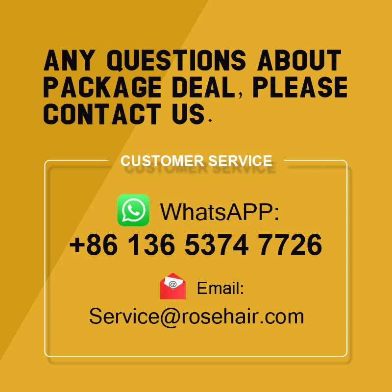 Rose Hair 13x6 HD Lace Wig 180% Density Straight Hair Natural Black Package Deal