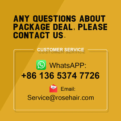 Rose Hair 13x6 HD Lace Wig 180% Density Straight Hair Natural Black Package Deal