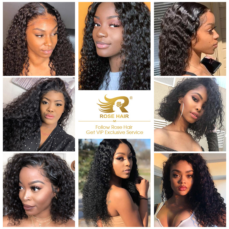 Pre Plucked Swiss 360 Lace Big Curly Wig Best Brazilian Human Virgin RoseHair Wig - Rose Hair
