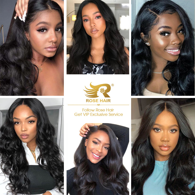 Rose Hair 13x4 Transparent Lace Frontal Wig Pre Plucked With Baby Hair 100% Brazilian Human Virgin Hair Wig All Texture - Rose Hair