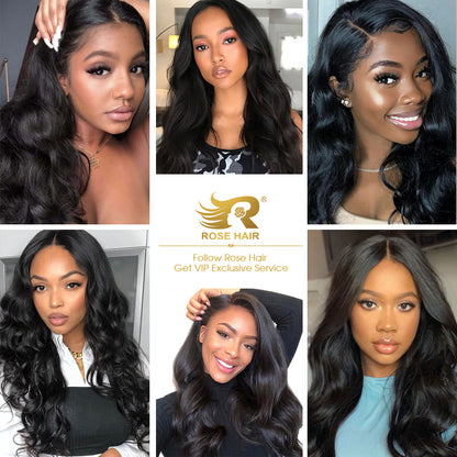 Rose Hair 13x4 Transparent Lace Frontal Wig Pre Plucked With Baby Hair 100% Brazilian Human Virgin Hair Wig All Texture - Rose Hair