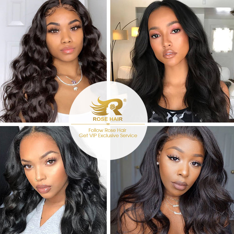 RoseHair Pre Plucked Swiss 360 Lace Body Wave Wig Best Brazilian Human Virgin Hair - Rose Hair