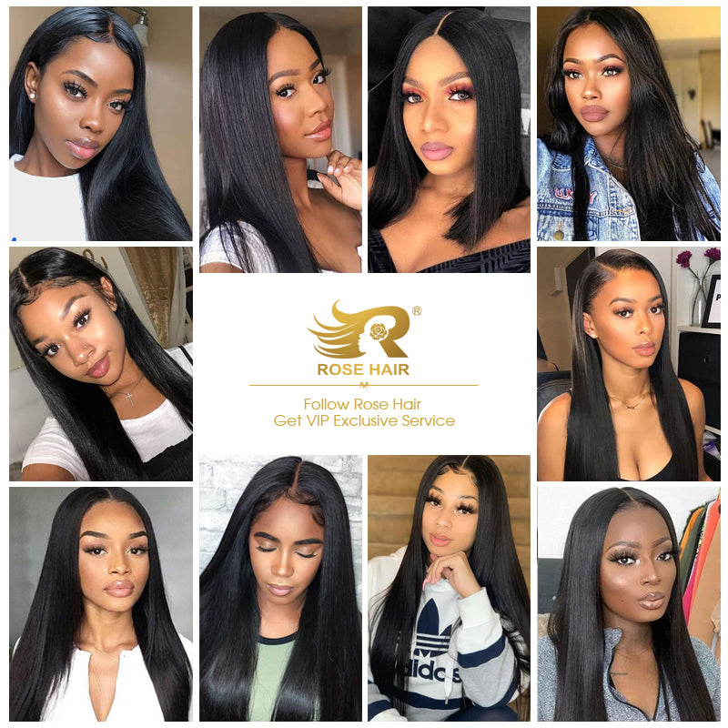 RoseHair Pre Plucked Swiss 360 Lace Straight Wig Best Brazilian Human Virgin Hair - Rose Hair