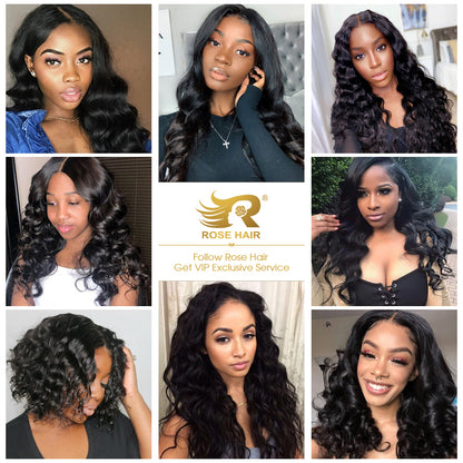 Rose Hair Loose Wave Best Brazilian Virgin Human Hair Full Lace Gorgeous Soft Hair Wig - Rose Hair