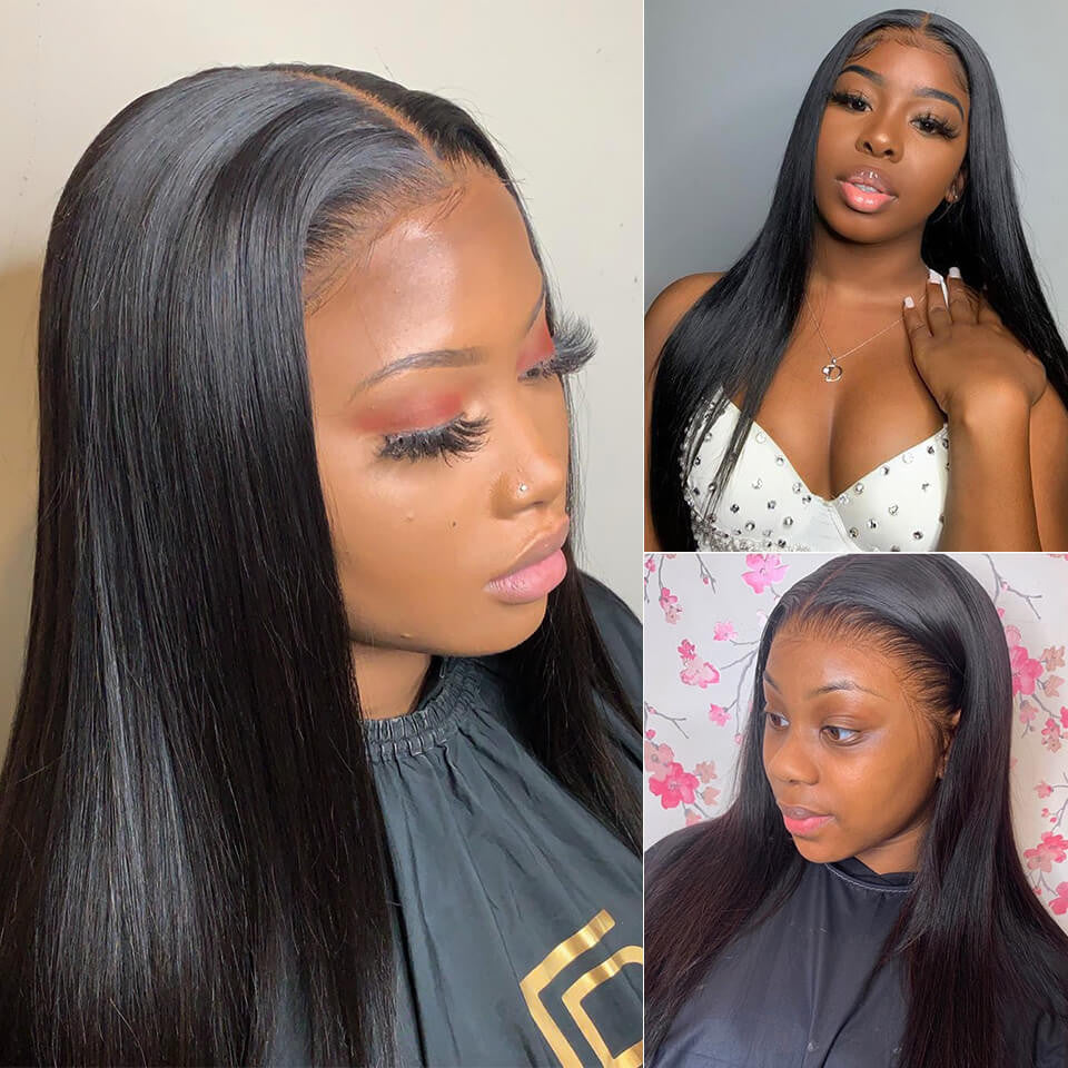Rose Hair Straight Full Lace Best Brazilian Virgin Human Gorgeous Soft Hair Wig Free Shipping - Rose Hair
